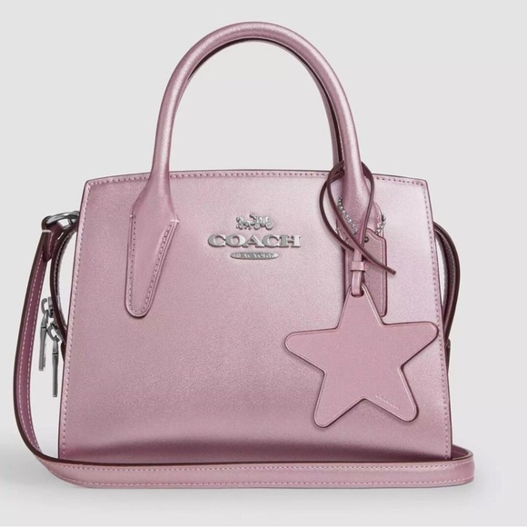 Coach Andrea Carryall Bag With Star Charm In Metallic Pink CW024